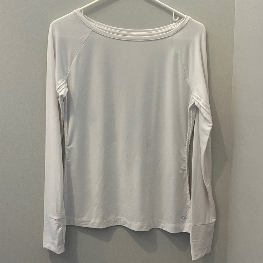 GAP White Long Sleeve Activewear Top - Size Small